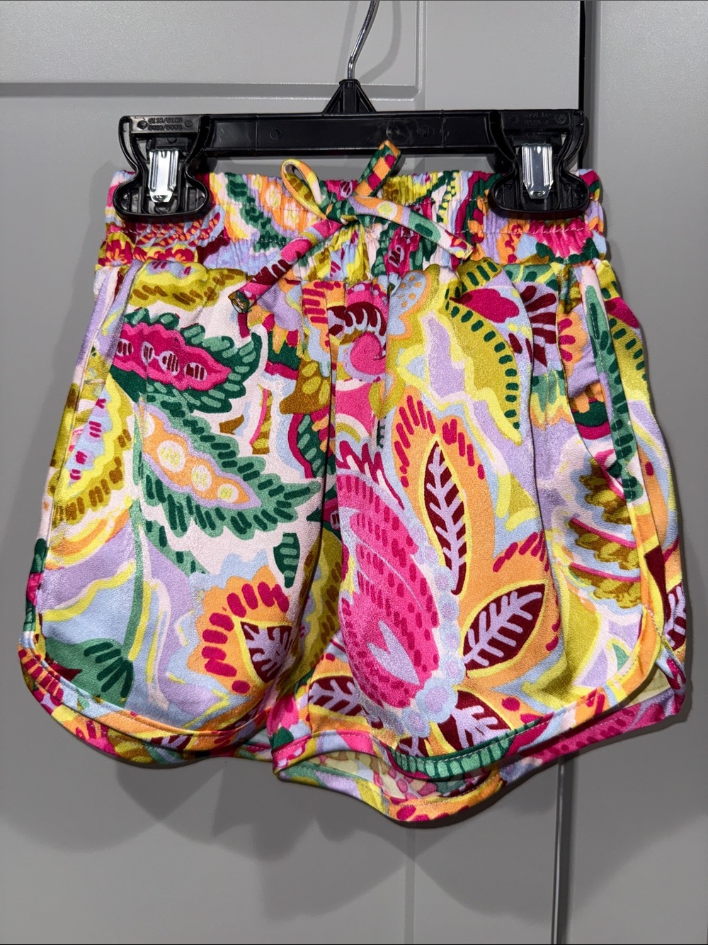 Chelsea & Violet Bright Paisley Shorts in Pink, Yellow & Green